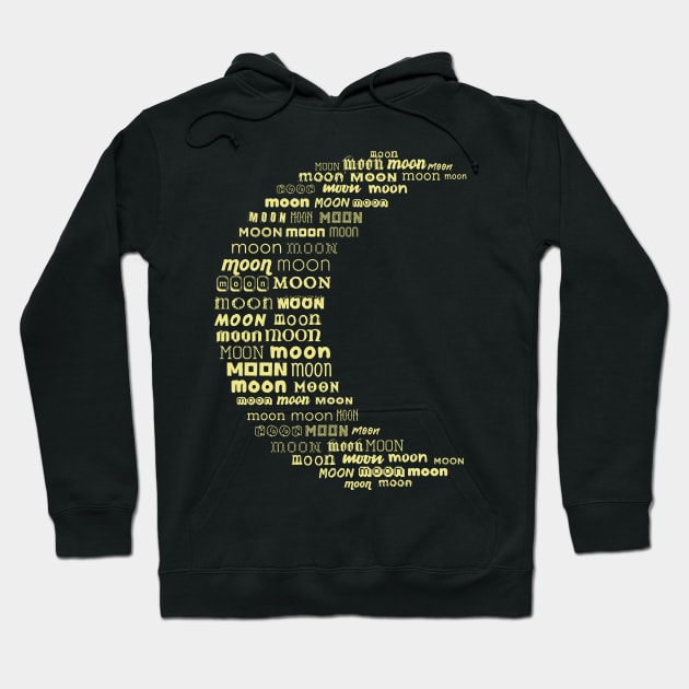 Crescent Moon [night] Hoodie by deadbeatprince typography